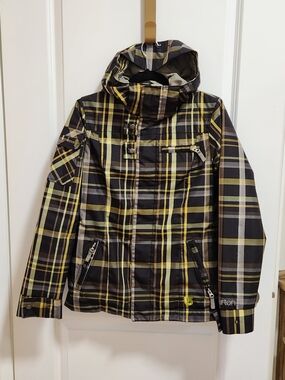 Burton DryRide Women's Small Snowboard Ski Jacket | Plaid Waterproof Y2K